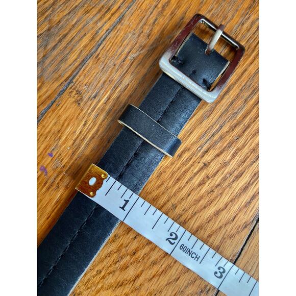 ANN TAYLOR Distressed Slim Black Leather Belt sz M (runs small) - Picture 8 of 11